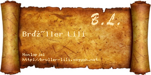 Brüller Lili névjegykártya